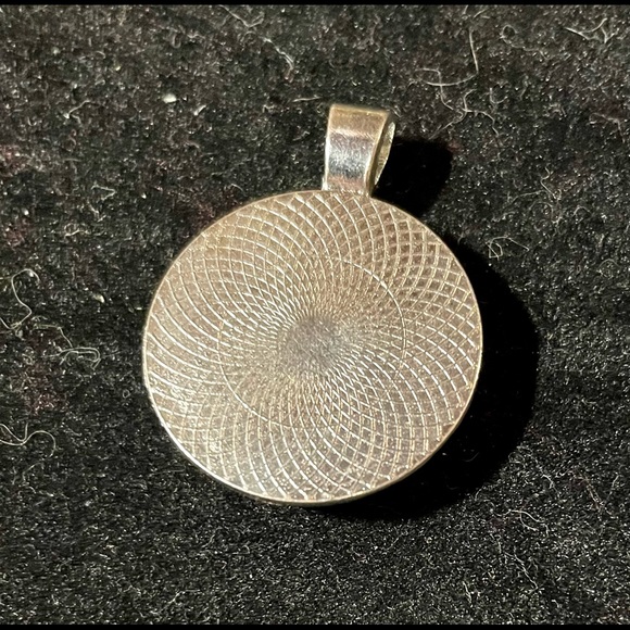 Dreamy Handmade Pink Alcohol Ink Art Under Domed Glass w Silvertone Setting - Picture 2 of 2